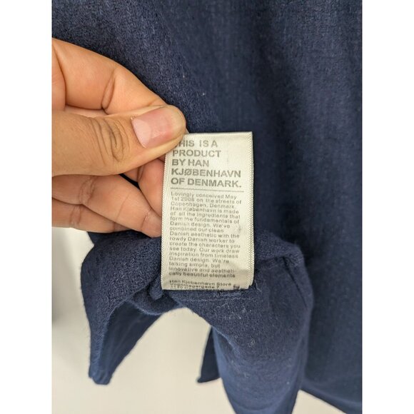 HAN Button Up Shirt Men Size XL Wool Blend Textured Minimalist Danish Timeless - Picture 10 of 10